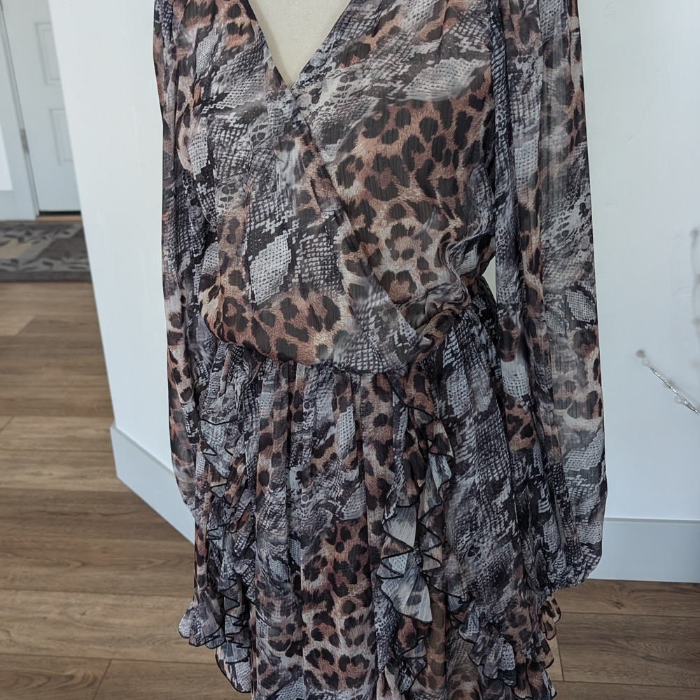 Leopard Print Chiffon Dress